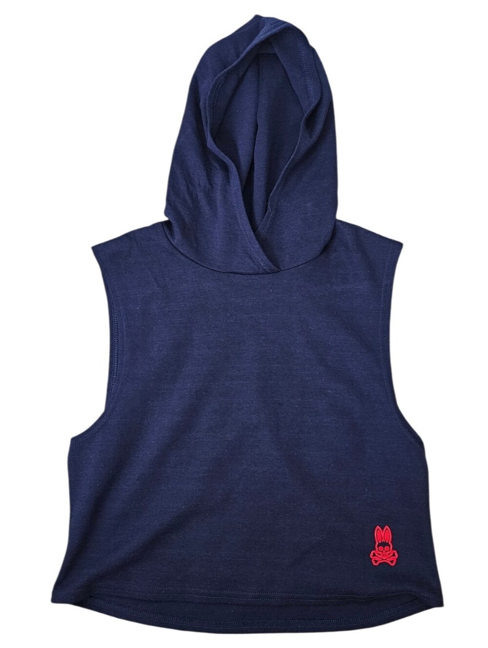 Psycho Bunny Kids Navy Sleeveless Hoodie Sz S Logo Top